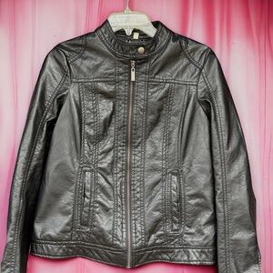 J2 by Jou Jou Women's Size Small Black Faux Leather Cropped Jacket.